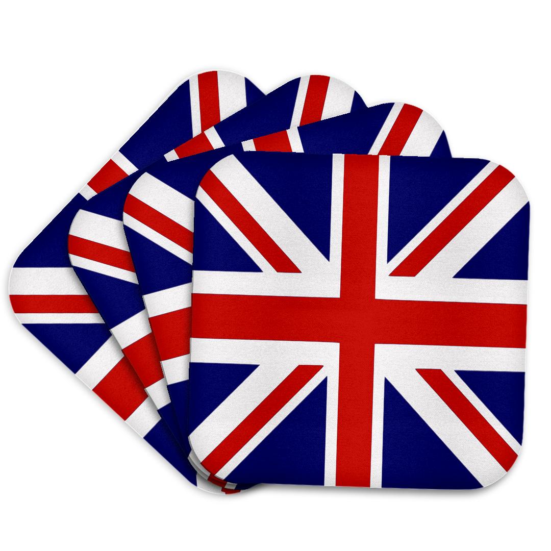 3dRose InspirationzStore Flags - British Flag - red White Blue Union Jack Great Britain United Kingdom UK England English Souvenir GB - Coasters (CST_159852)