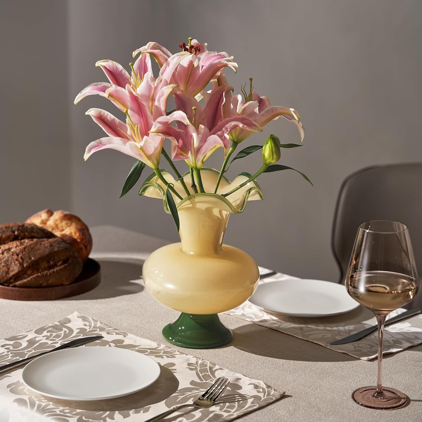 Glass Meadow Hand-Blown Glass Flower Vase Décor - 11"