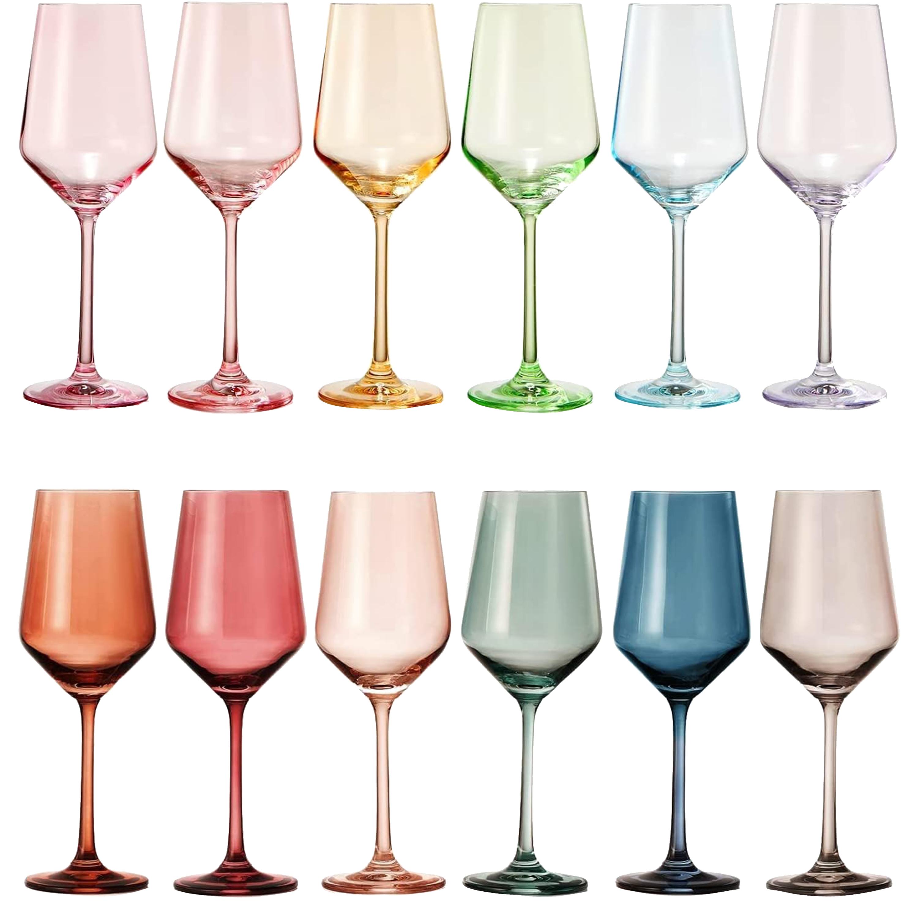 Make Your Own Set Wine Glass Single Colorful Magenta Colored Large 12 Oz Glass Unique Italian Style