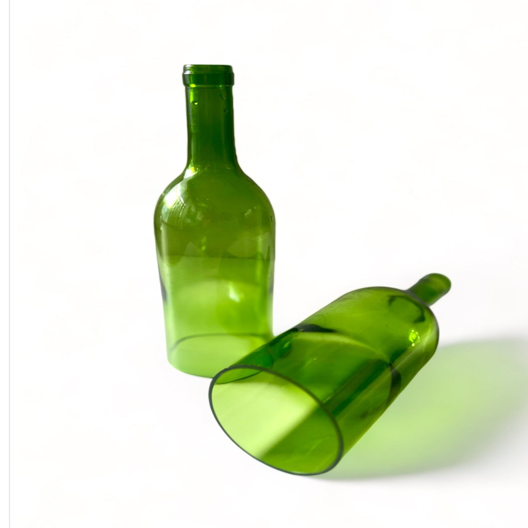 Small Bottomless Wine Bottle, Candleholder, Centerpieces - Wine Not Upcycle