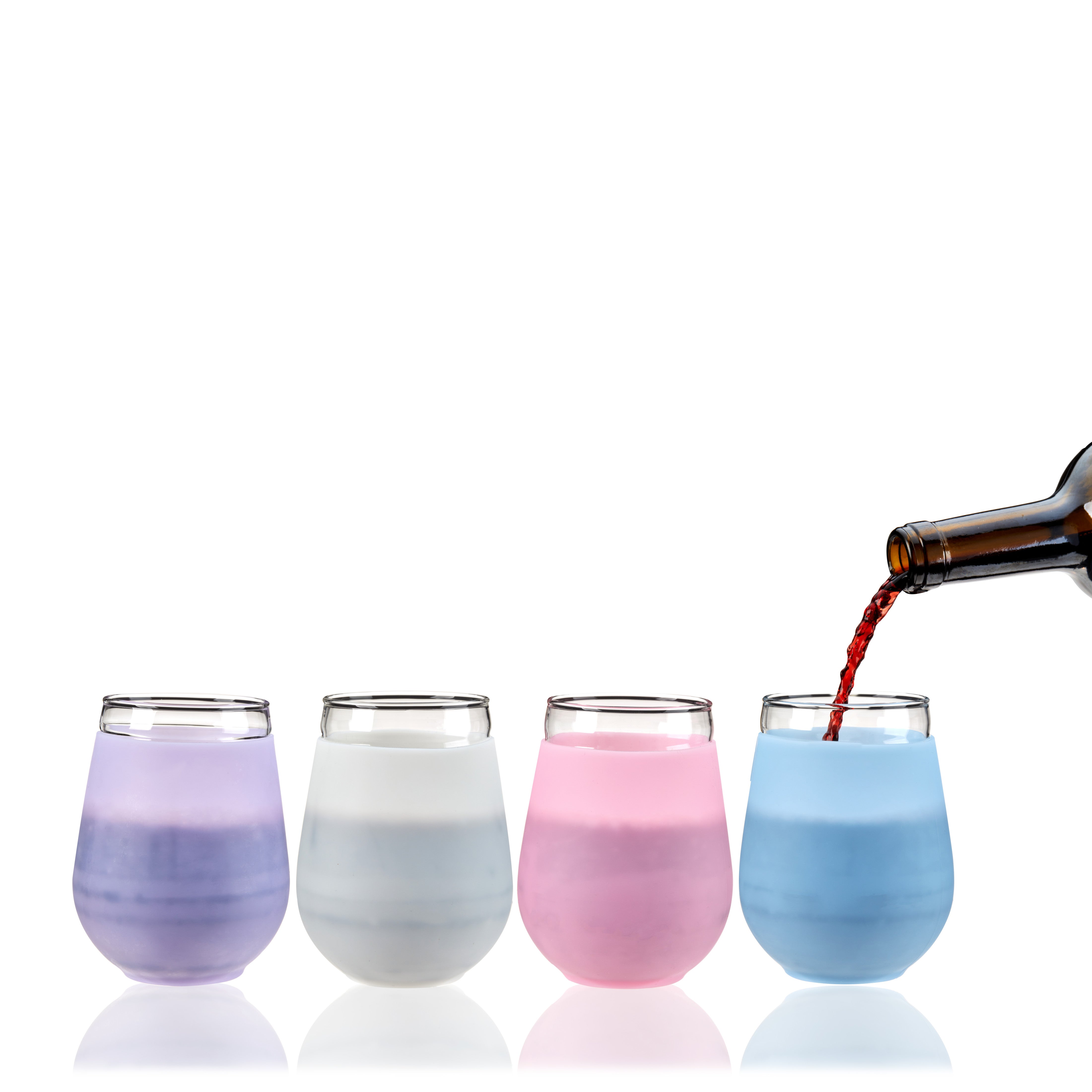 Flexi Wine Glasses, Set of 4 in Multicolor