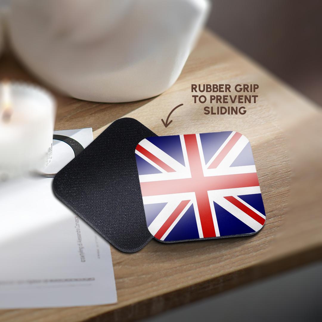 3dRose InspirationzStore Flags - British Flag - red White Blue Union Jack Great Britain United Kingdom UK England English Souvenir GB - Coasters (CST_159852)