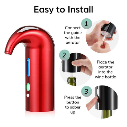 Electric Wine Aerator Dispenser Portable Premium Wine Accessory For Red White Wines Touch Activated