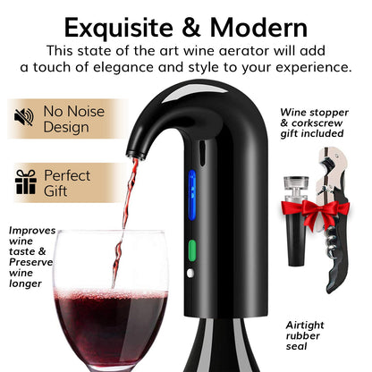 Electric Wine Aerator Dispenser Portable Premium Wine Accessory For Red White Wines Touch Activated