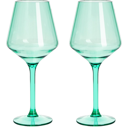 Floating Wine Glasses For Pool Set Of 2 15 Oz Shatterproof Poolside Wine Glasses Tritan Plastic Reus