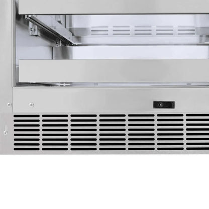 ZLINE 24" Touchstone Dual Zone 44 Bottle Wine Cooler White Matte Glass Door Matte Black Handle RWDOZ-WM-24-MB
