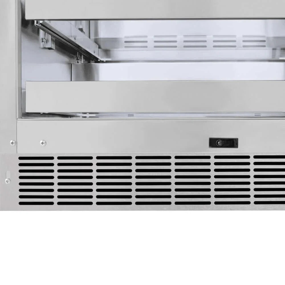ZLINE 24" Touchstone Dual Zone 44 Bottle Wine Cooler White Matte Glass Door Polished Gold Handle RWDOZ-WM-24-G