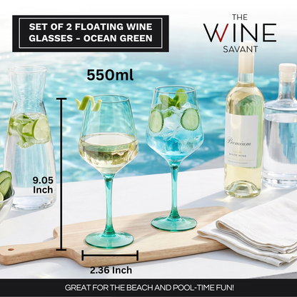 Floating Wine Glasses For Pool Set Of 2 15 Oz Shatterproof Poolside Wine Glasses Tritan Plastic Reus