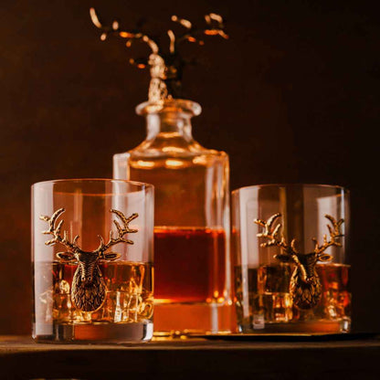 Gold Stag Deer Decanter