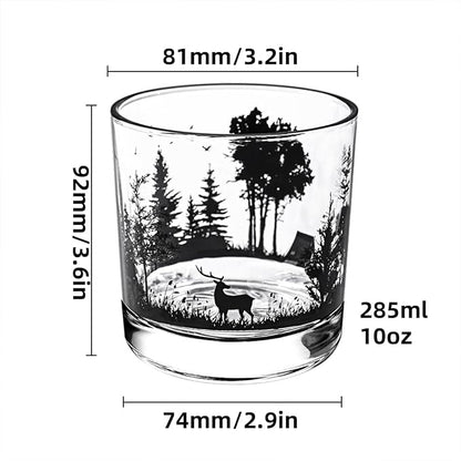 Old Fashioned Whiskey Glasses, Stemless Wine Glasses with Gift Box, 10Oz Rocks Glass for Scotch Cocktail Bourbon Vodka Liquor, Unique Gifts for Dad, Husband, Father's Day, Anniversary