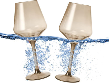 Floating Wine Glasses For Pool Set Of 2 15 Oz Shatterproof Poolside Wine Glasses Tritan Plastic Reus