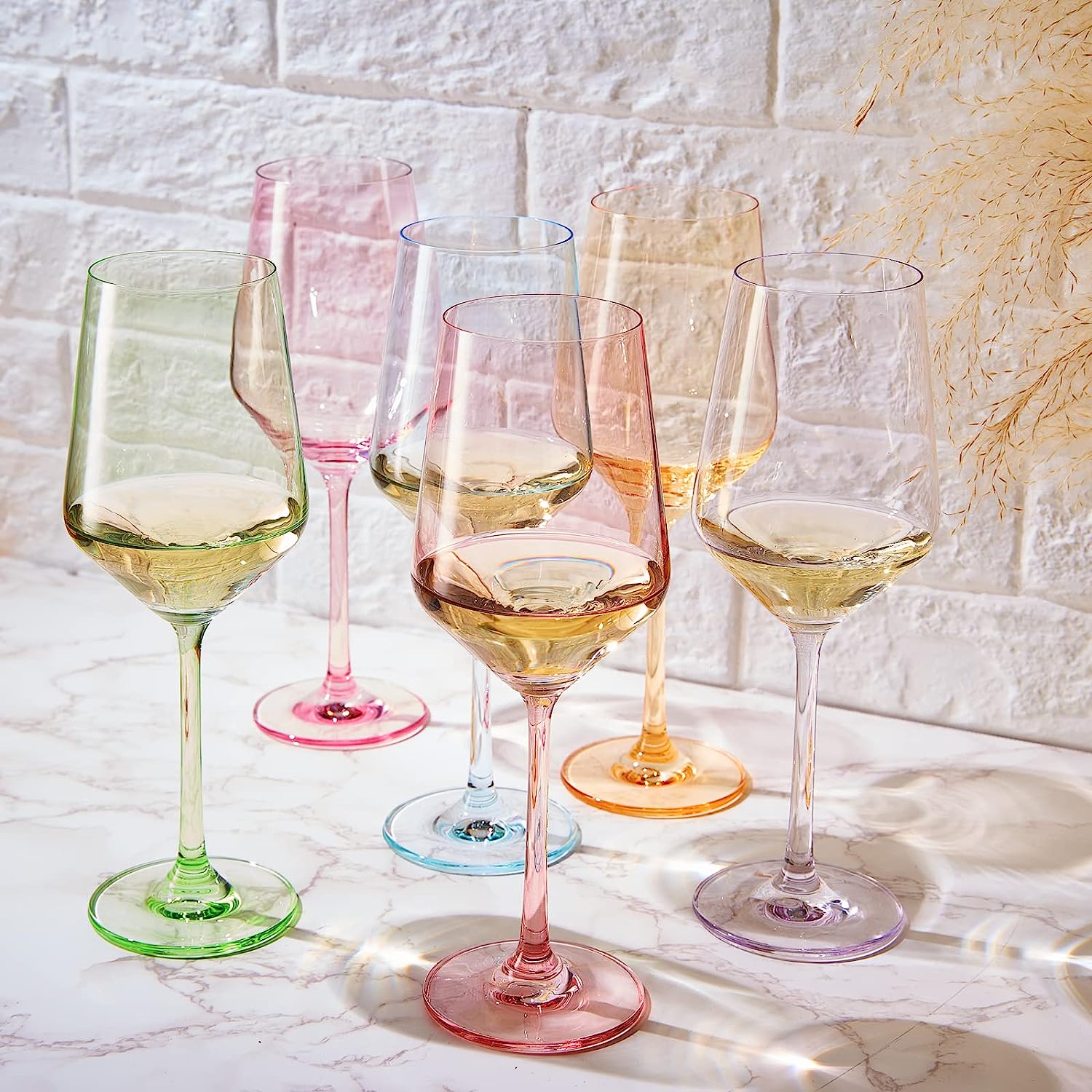 Make Your Own Set Wine Glass Single Colorful Magenta Colored Large 12 Oz Glass Unique Italian Style