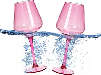 Floating Wine Glasses For Pool Set Of 2 15 Oz Shatterproof Poolside Wine Glasses Tritan Plastic Reus