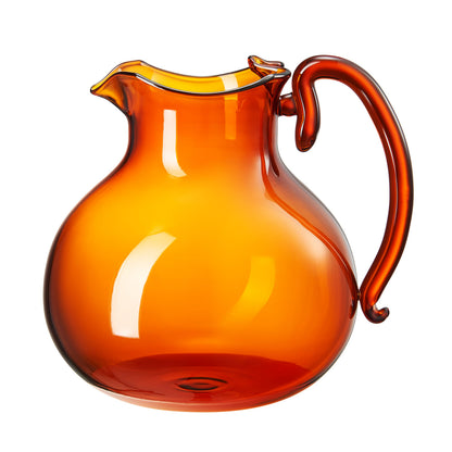 Italian Design Amber Glass Jug Mouth-Blown Venetian Pitcher 750ml Handmade Murano