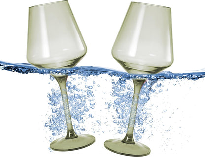 Floating Wine Glasses For Pool Set Of 2 15 Oz Shatterproof Poolside Wine Glasses Tritan Plastic Reus