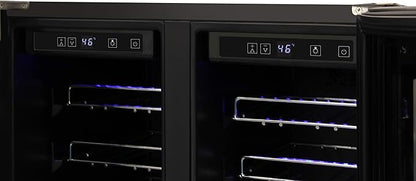 THOR Kitchen Freestanding/Under-Counter 24-Inch Dual Zone Wine Cooler in Stainless Steel - Model TWC2402