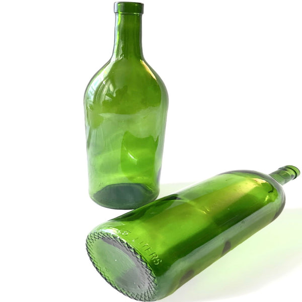 Green 1.5 Liter Glass Bordeaux Magnum Large Wine Bottle - Wine Not Upcycle