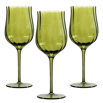4/2/1Pcs Creative French Medieval Red Wine Glass Hand Blown Margarita Cocktail Goblet Glass Cup Dense Edges Vintage Flower Bloom