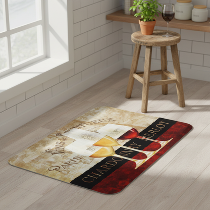 Paris Wine Antifatigue Kitchen Mats