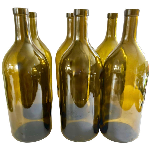 Amber 1.5 Liter Glass Bordeaux Magnum Wine Bottle, Large Brown Empty Wine Bottles, Case of 6 - Wine Not Upcycle
