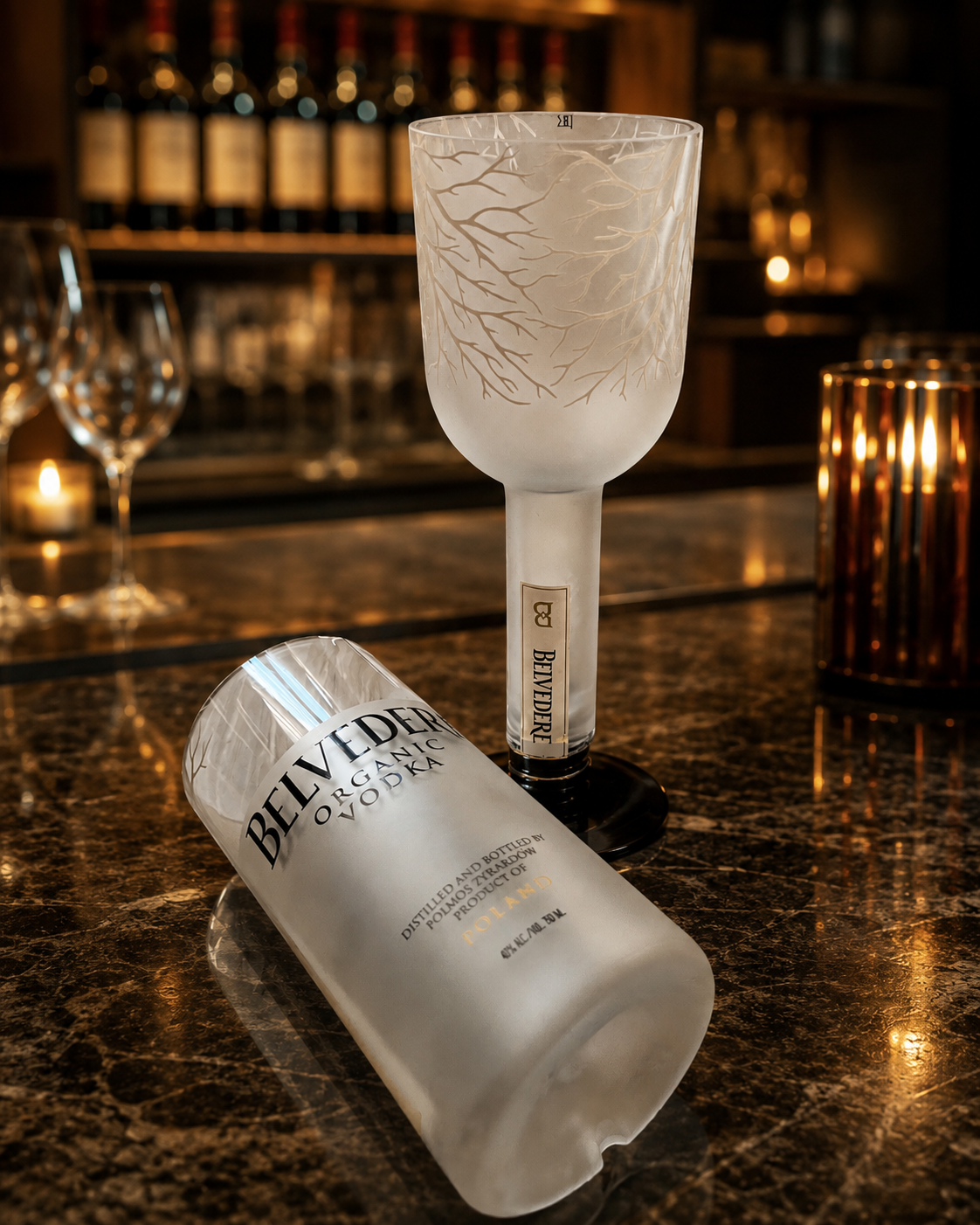 Belvedere Upcycled Vodka Bottle Drinking Glass