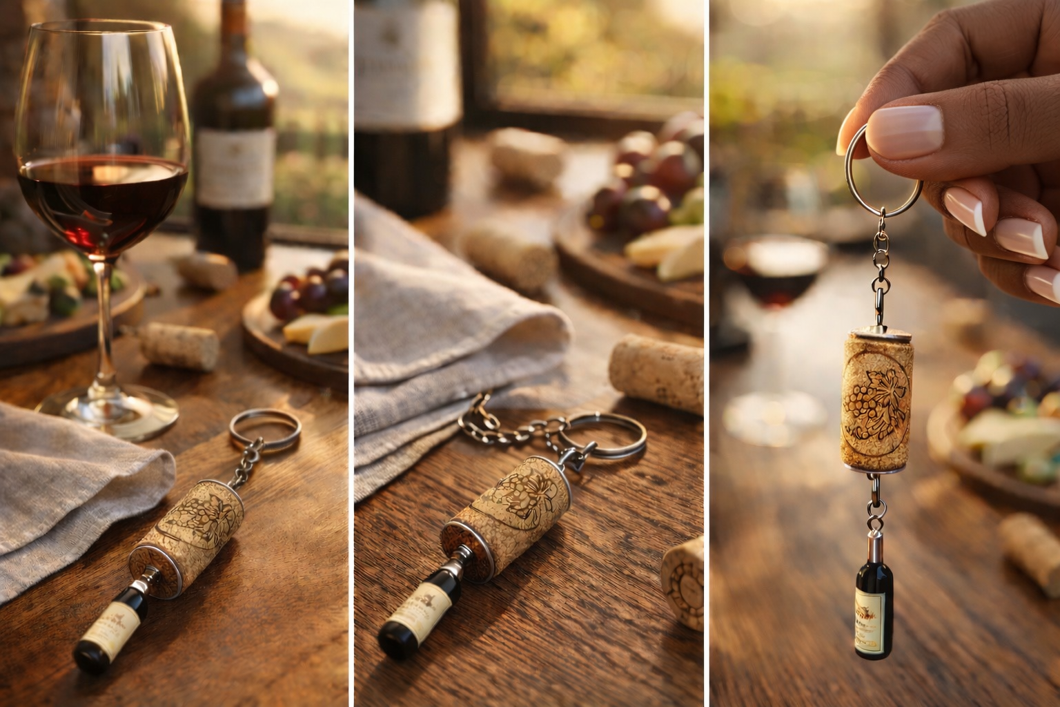 Wine Cork Keychains