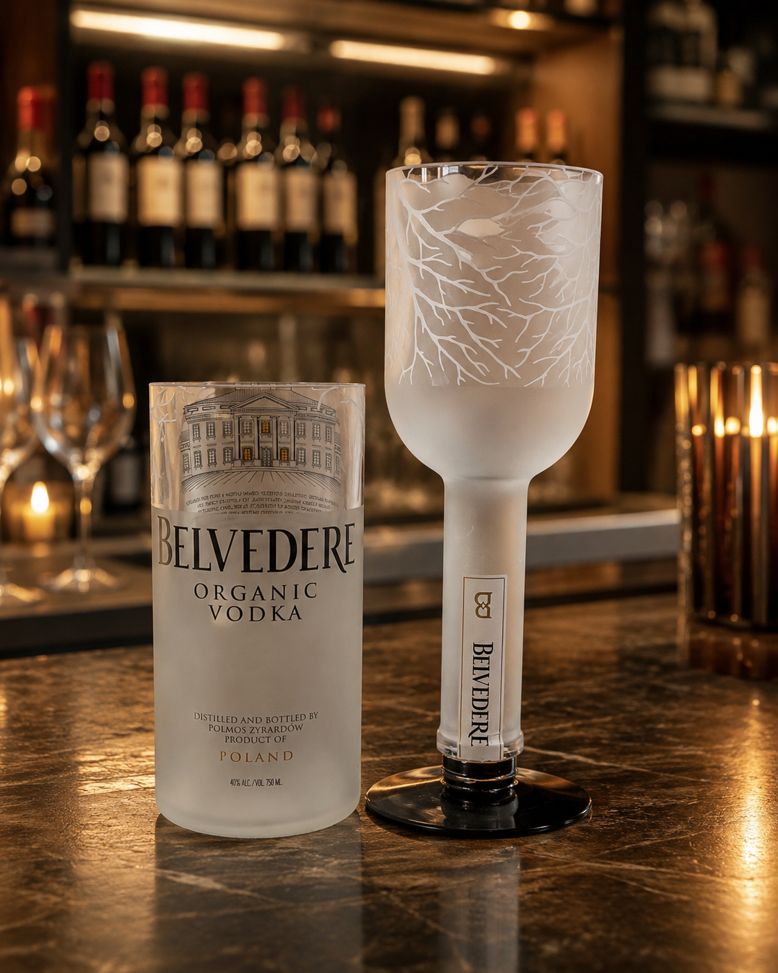 Belvedere Upcycled Vodka Bottle Drinking Glass