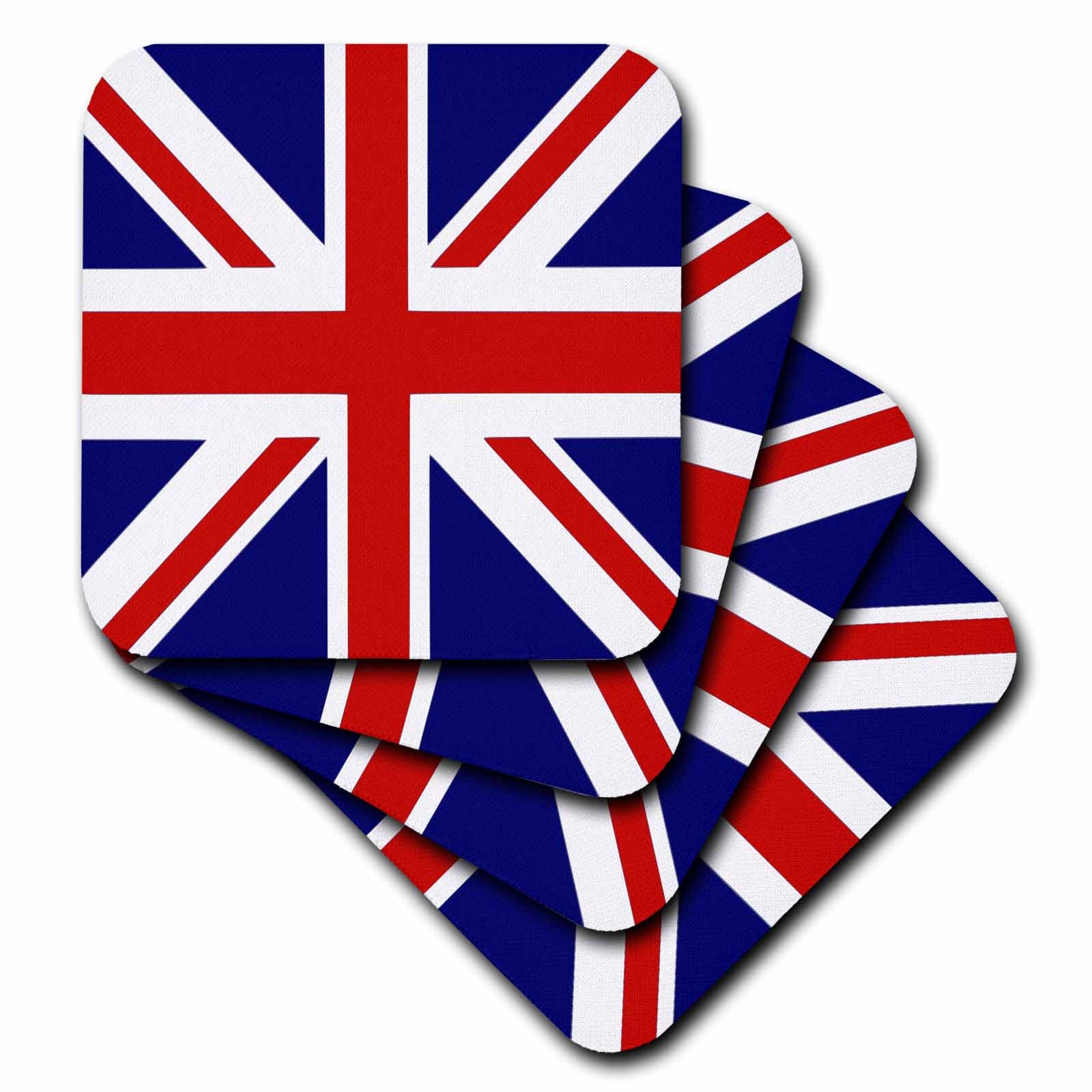 3dRose InspirationzStore Flags - British Flag - red White Blue Union Jack Great Britain United Kingdom UK England English Souvenir GB - Coasters (CST_159852)