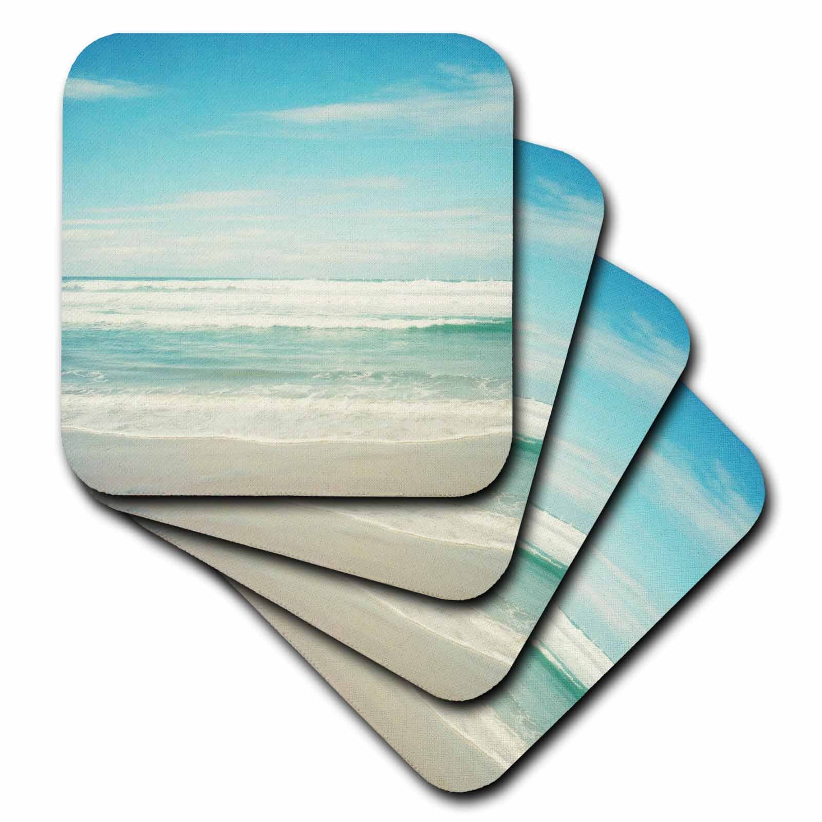 3dRose PS Beach - Gentle Ocean Waves beach theme art - Coasters (cst_164479)