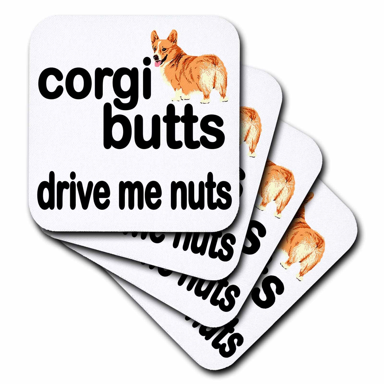 3dRose EvaDane - Funny Quotes - Corgi butts drive me nuts - Coasters (cst_172000)
