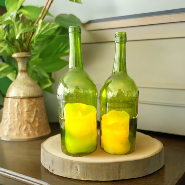 Large Bottomless Wine Bottles, Candle Holder, Centerpieces