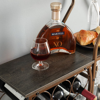 Grey 11 bottle wine grill, 5-layer independent wine rack, with hanging glass rack and storage rack for home wine storage