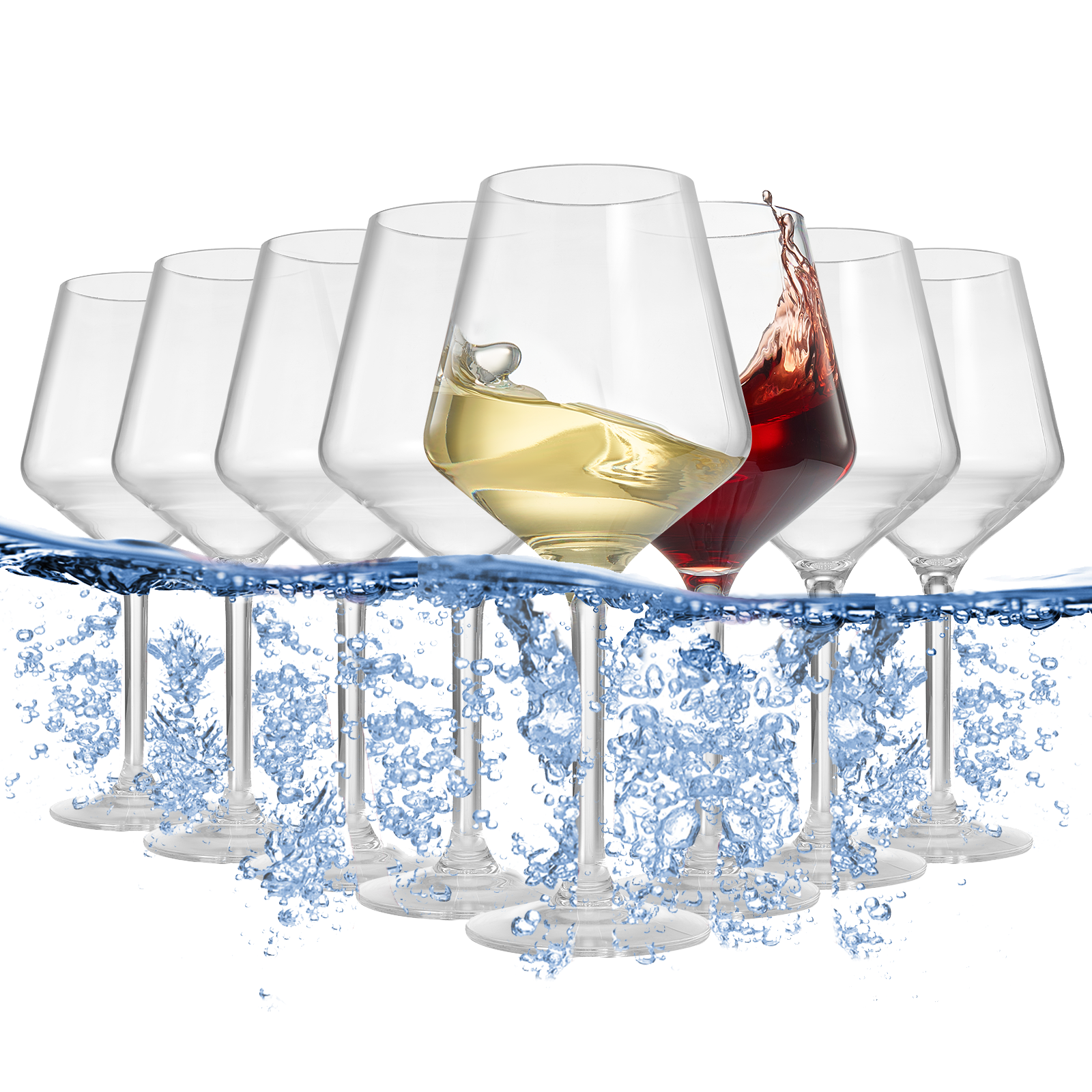 Floating Wine Glasses For Pool 18 Oz Set Of 8 That Float Shatterproof Poolside Wine Glasses Beach Cu