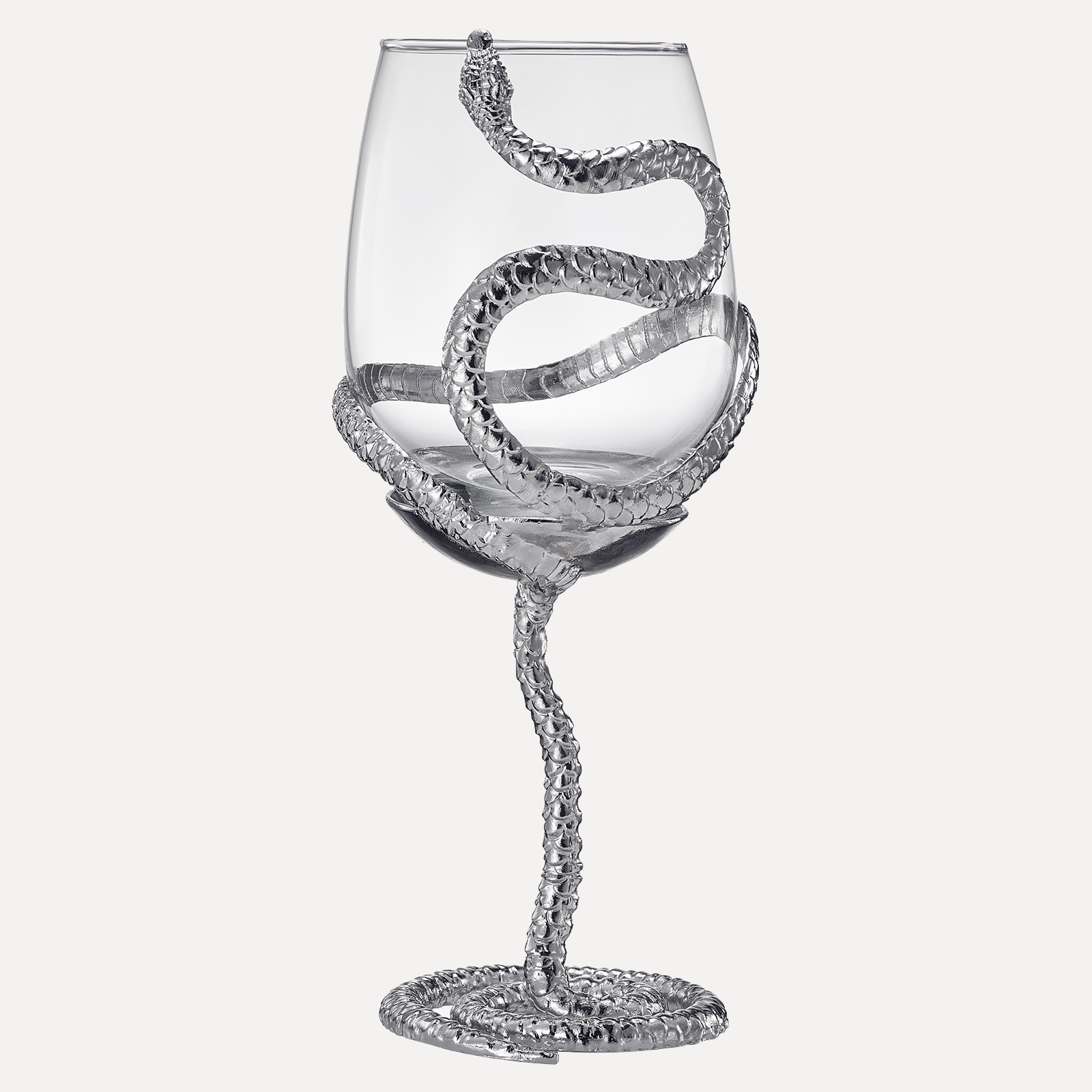 Stemmed Snake Wine Glass Single 19OZ Spooky Reptile Glasses 10 H Goth Gifts Skeleton Gifts Skeleton