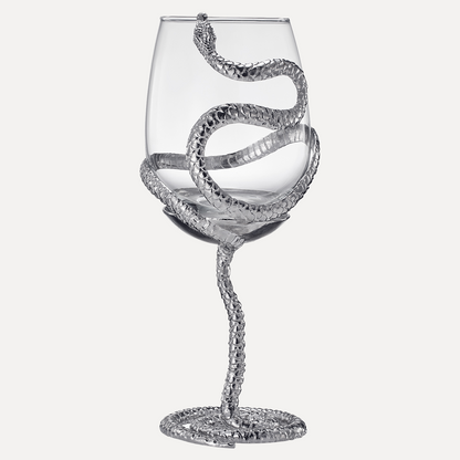 Stemmed Snake Wine Glass Single 19OZ Spooky Reptile Glasses 10 H Goth Gifts Skeleton Gifts Skeleton