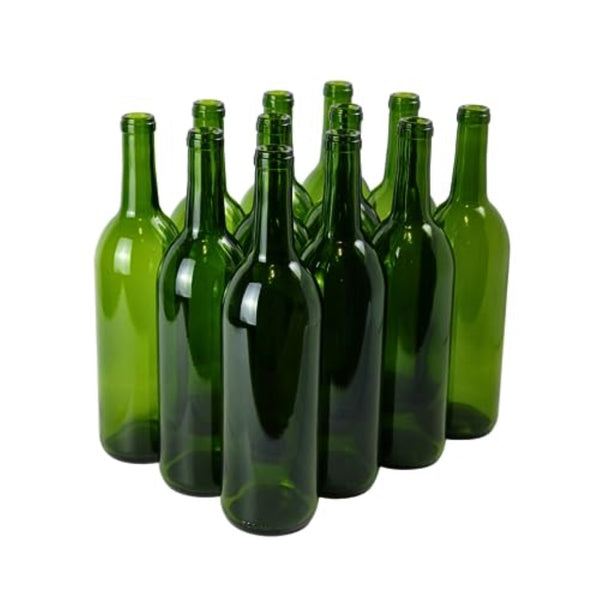 Green Wine Bottles 750 mL empty wine bottles, case of 12 - Wine Not Upcycle