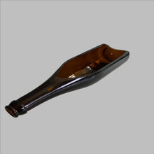 Load image into Gallery viewer, Amber/Brown Horizontal Side Cut Wine Bottle, Serving Bowl, Wine Bottle Planter
