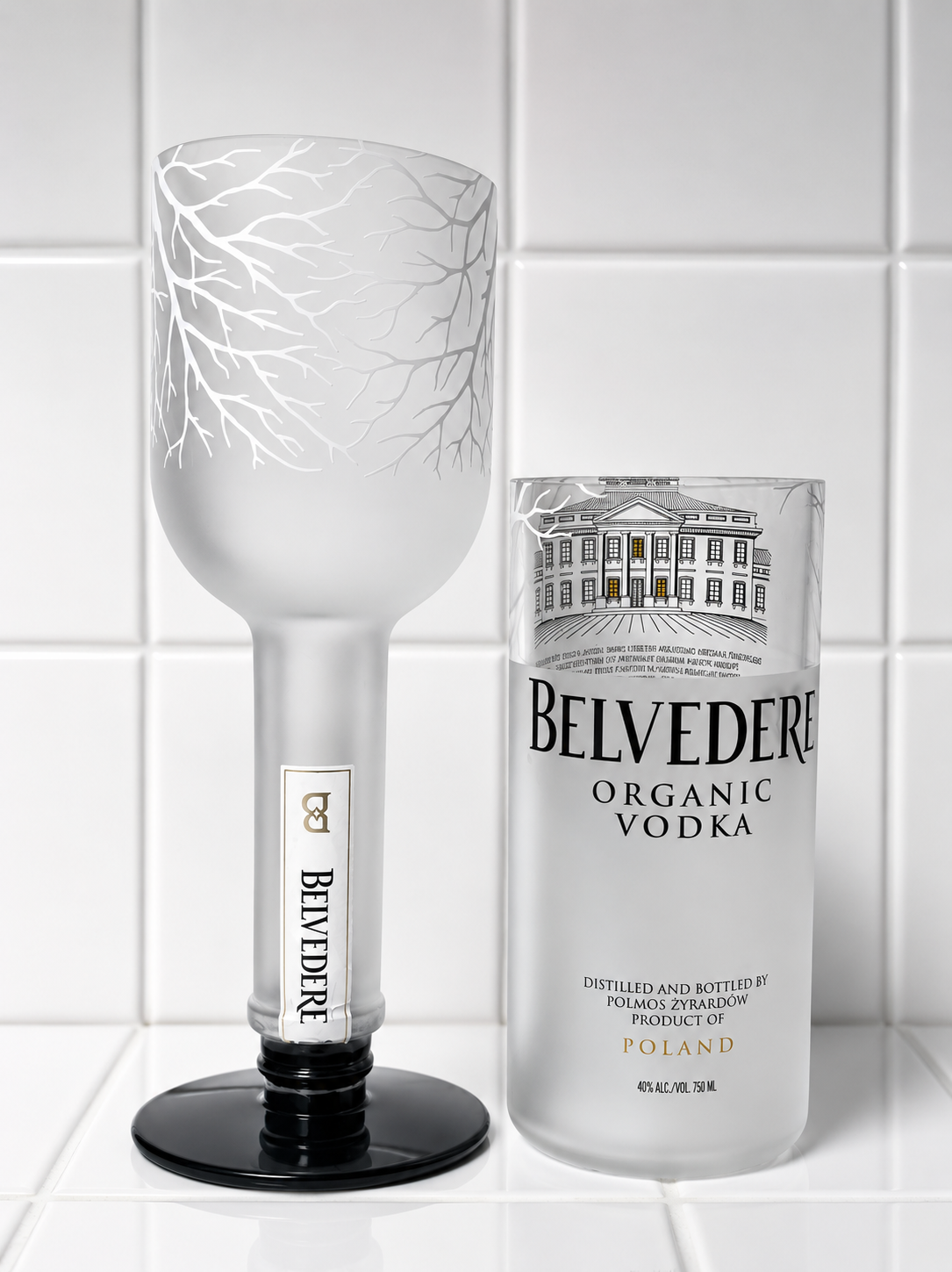 Belvedere Upcycled Vodka Bottle Drinking Glass