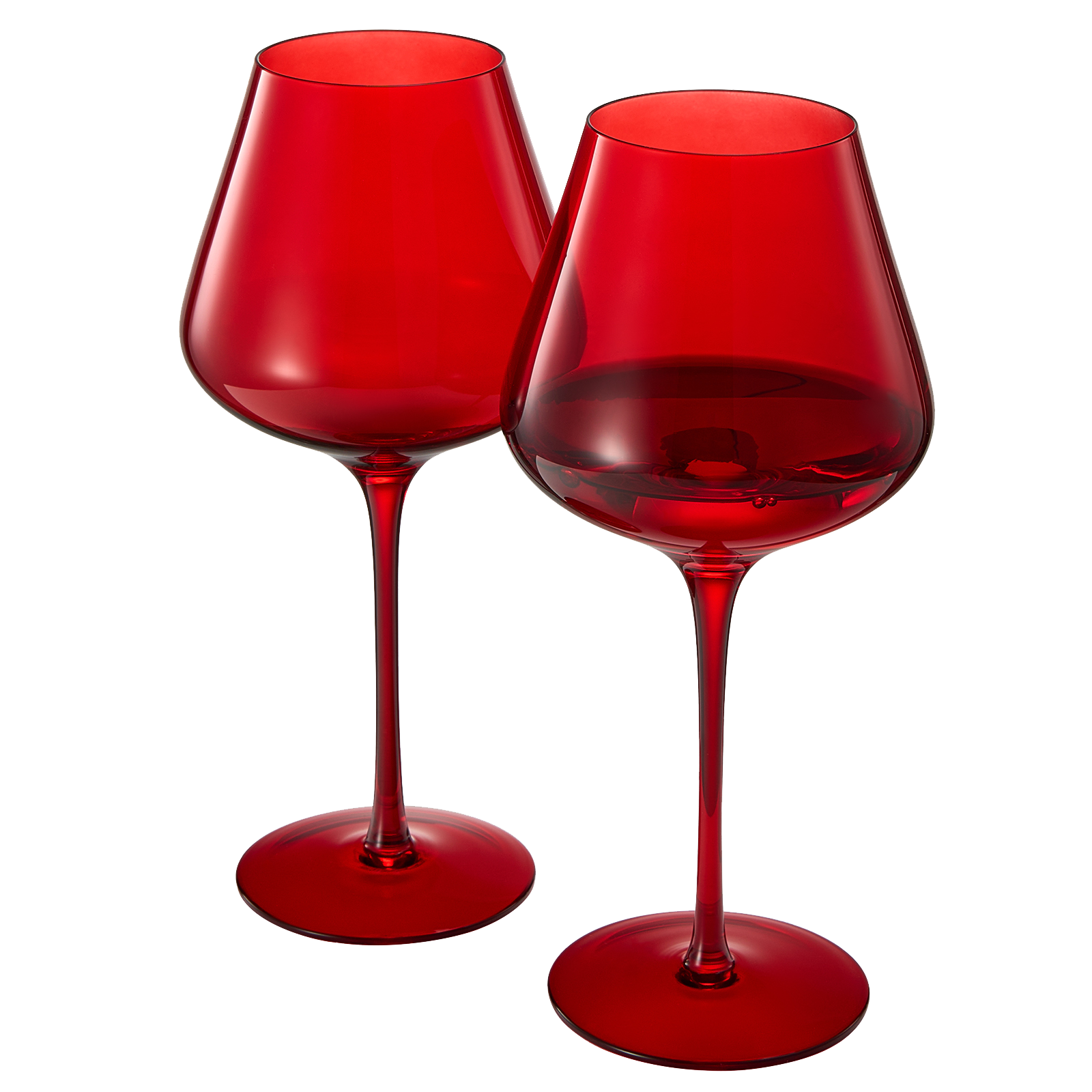 Crystal Christmas Holiday Red Colored Crystal Wine Glass Set Of 2 Gift For Hosting Her Wife Mom Frie