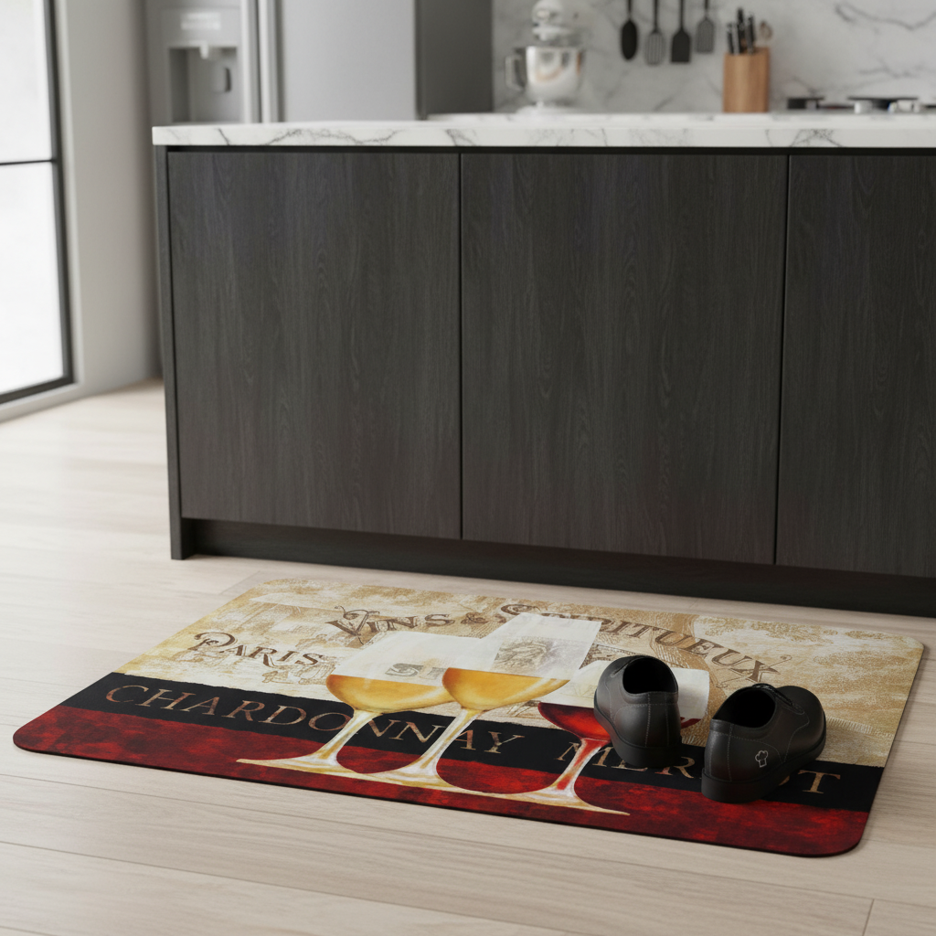 Paris Wine Antifatigue Kitchen Mats