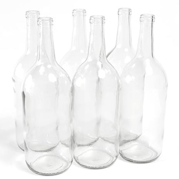 Clear 1.5 Liter Glass Bordeaux Magnum Wine Bottle, case of 6 - Wine Not Upcycle
