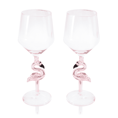 3D Flamingo Wine Glass