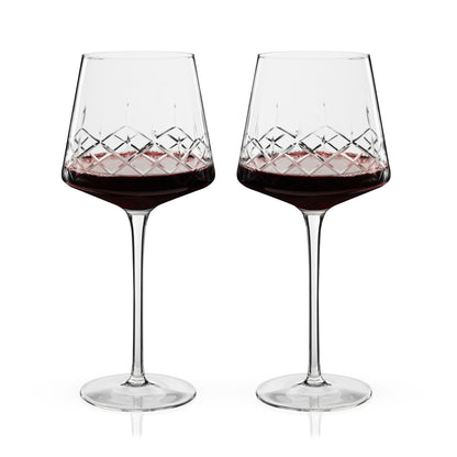 Admiral Crystal Burgundy Wine Glasses, Set of 2