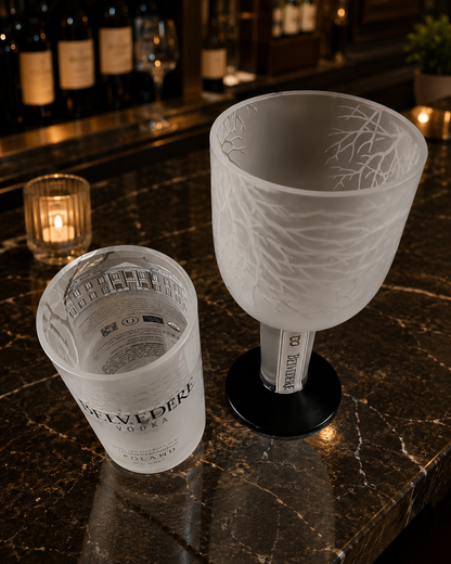 Belvedere Upcycled Vodka Bottle Drinking Glass