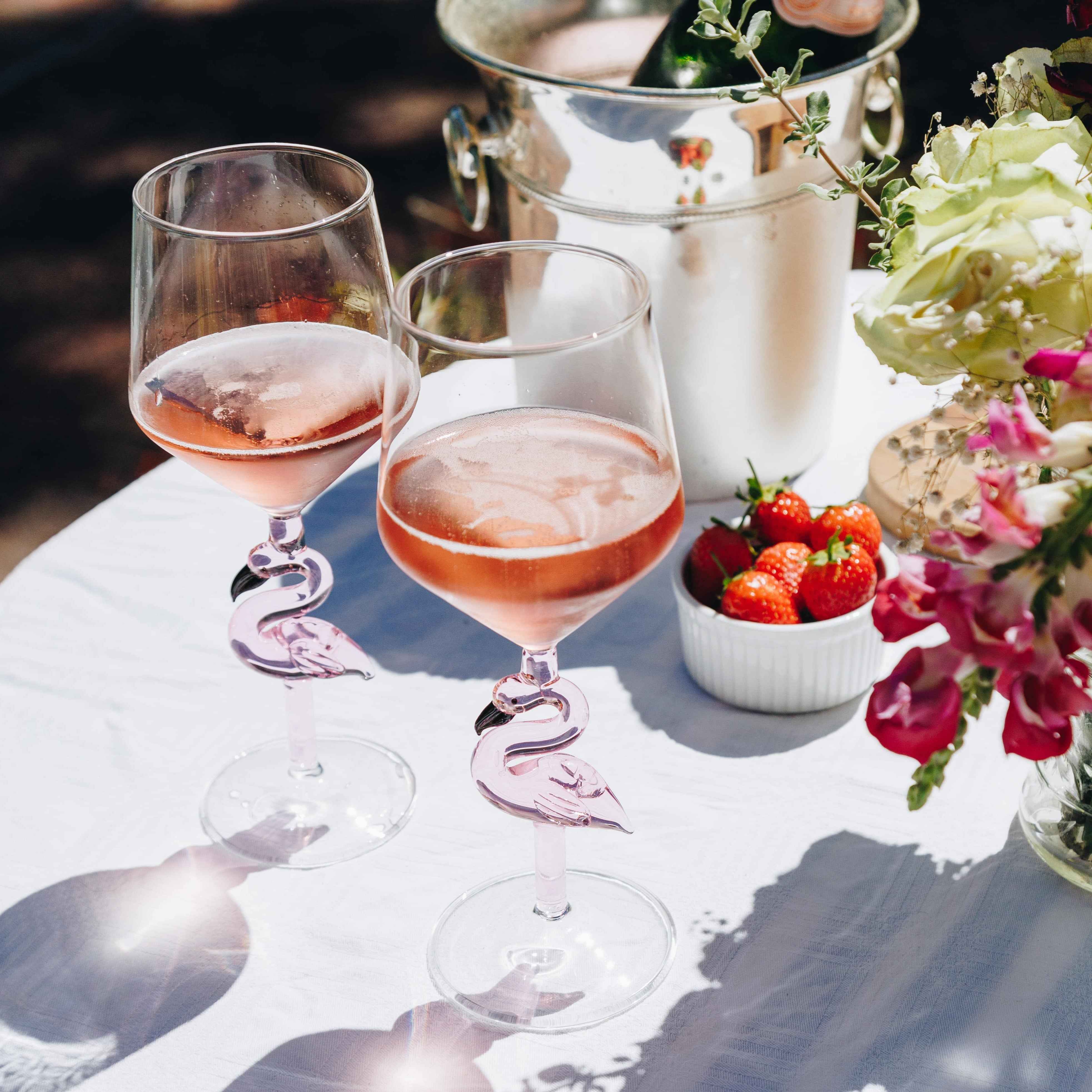 3D Flamingo Wine Glass