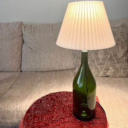 Green Wine Bottle Table Lamp - Wine Not Upcycle