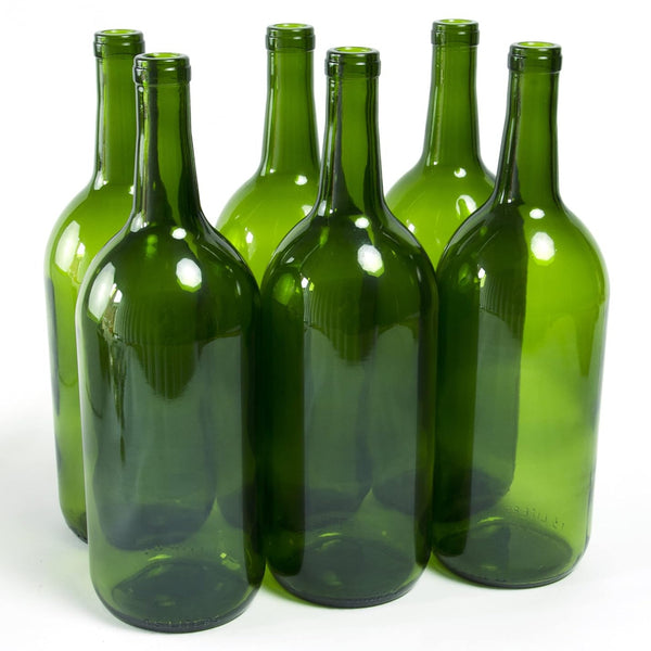 1.5 Liter Green Glass Bordeaux Magnum Empty Wine Bottles, case of 6 bottles - Wine Not Upcycle