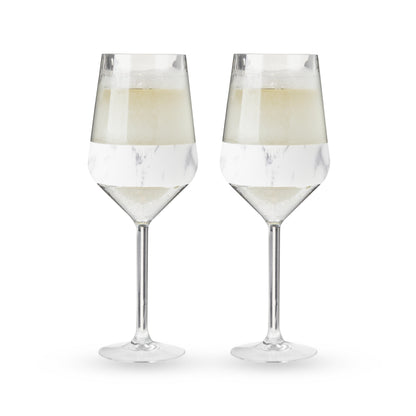 Stemmed Wine FREEZE™ in Marble, Set of 2