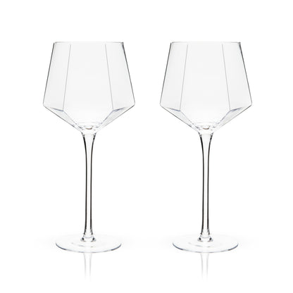 Seneca Diamond Crystal Wine Glasses Set of 2