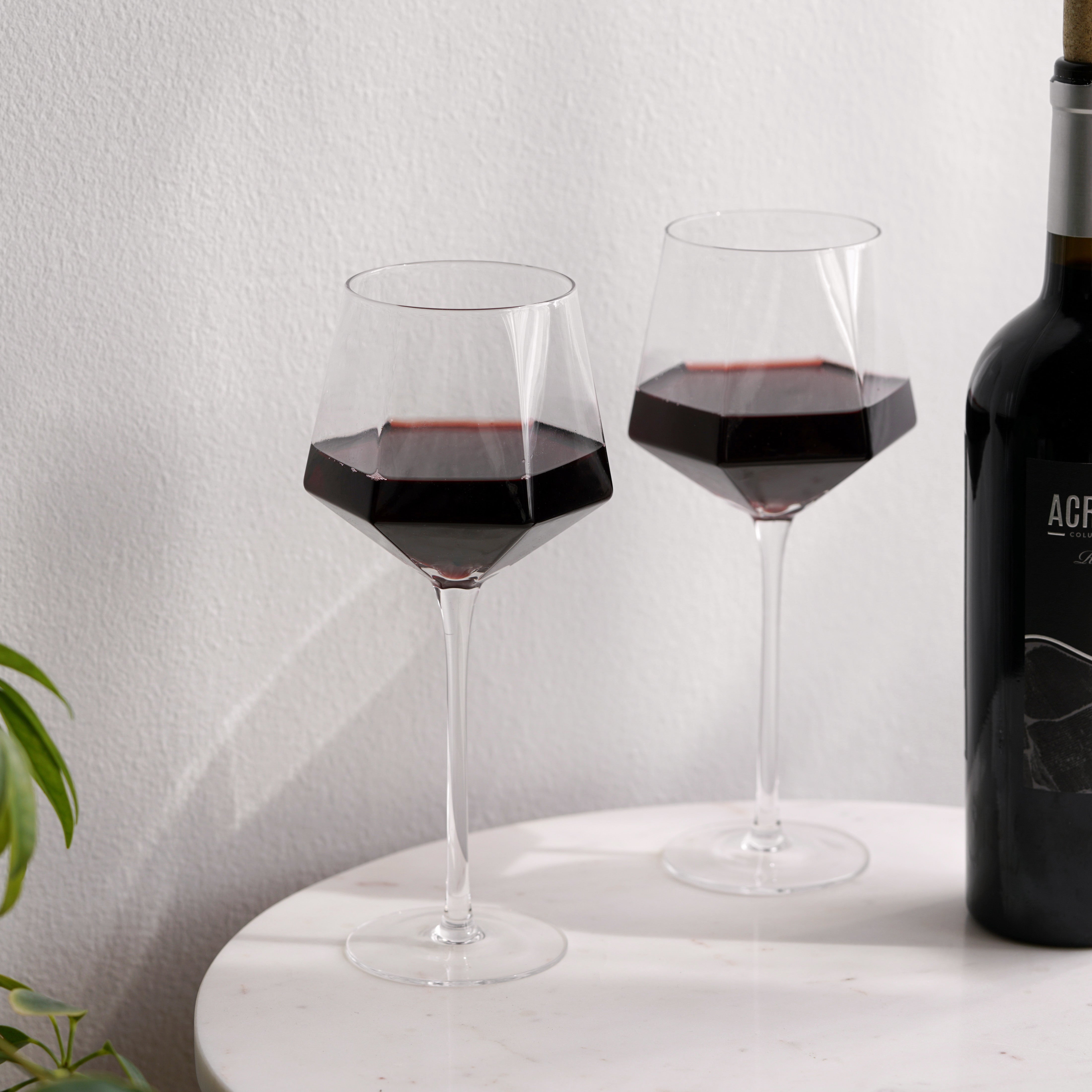 Seneca Diamond Crystal Wine Glasses Set of 2
